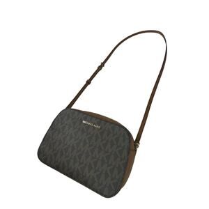 Michael Kors Womens Brown Luggage Signature Logo Zip Houston Crossbody Bag